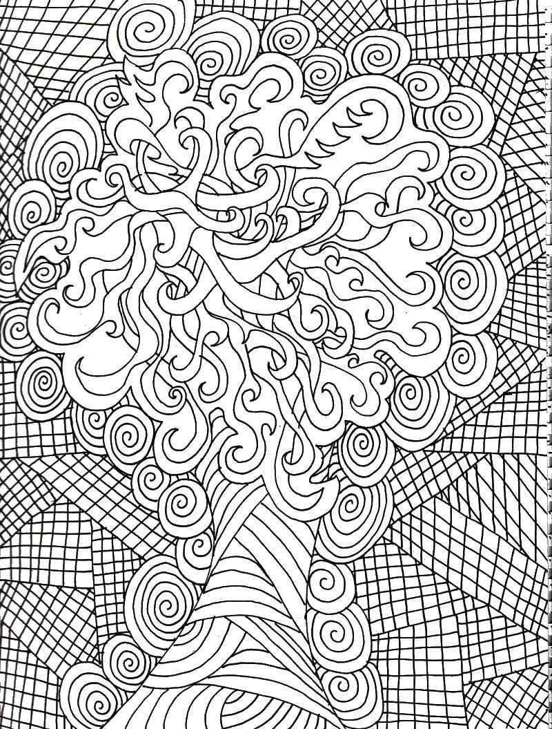 Coloring Pattern tree. Category tree. Tags:  wood , pattern.