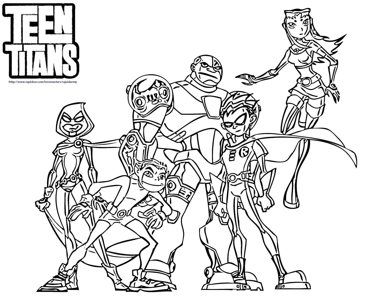 Coloring Teen titans. Category cartoons. Tags:  cartoons, teen titans.