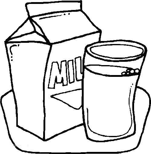 Розмальовки  Стакан молока і пакет молока. Завантажити розмальовку їжа.  Роздрукувати ,Молоко,