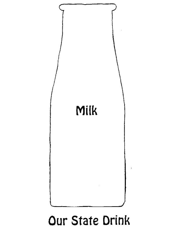 Название: Раскраска Бутылочка с молоком. Категория: Молоко. Теги: еда.