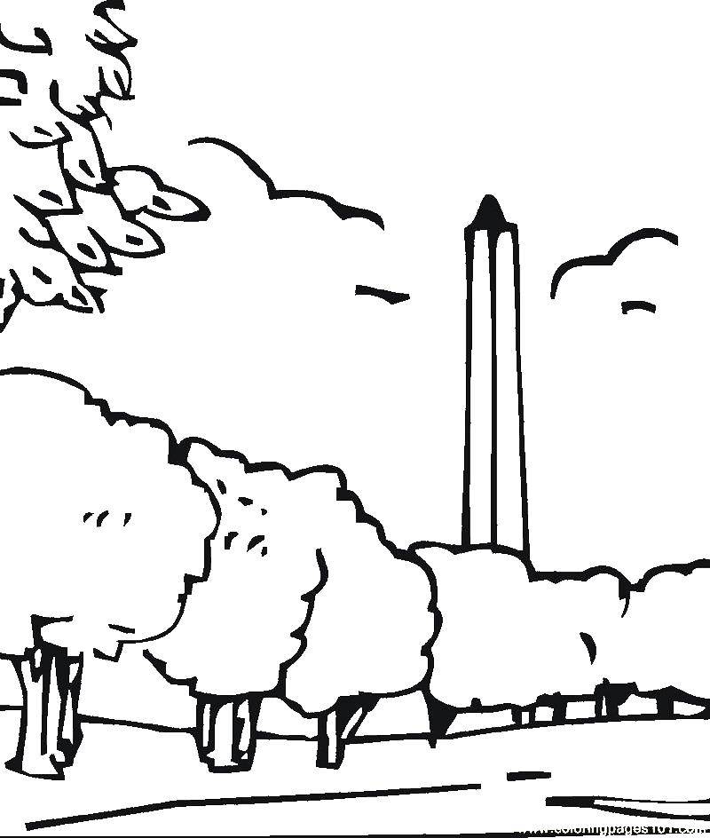 Coloring The trees and the stele. Category the city. Tags:  town, trees, stele.