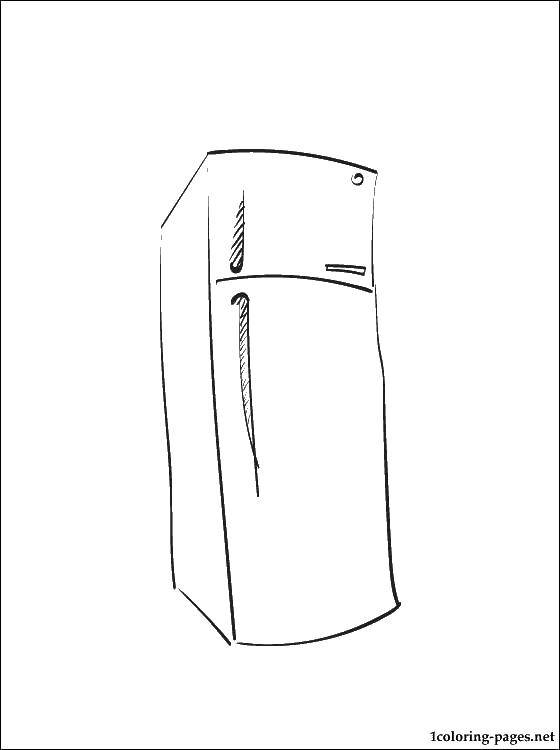 Название: Раскраска Холодильник. Категория: Кухня. Теги: кухня, холодильник, техника.