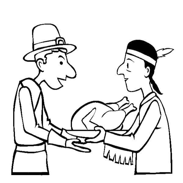 Coloring The Indian and the Englishman. Category The Indians. Tags:  the Indians, the British, thanksgiving.