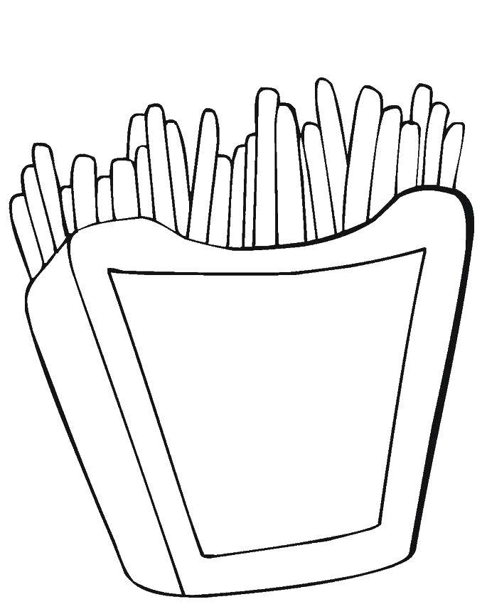 Coloring French fries. Category The food. Tags:  the food.