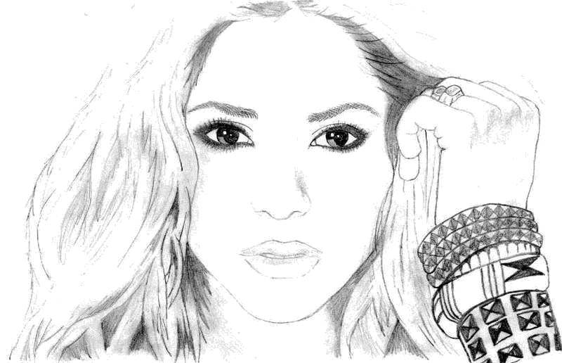 Coloring Beauty Shakira. Category coloring. Tags:  Celebrity.