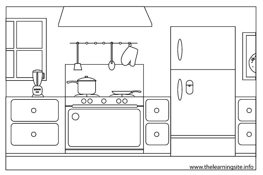 Coloring Beautiful kitchen. Category Kitchen. Tags:  Kitchen, home, food.