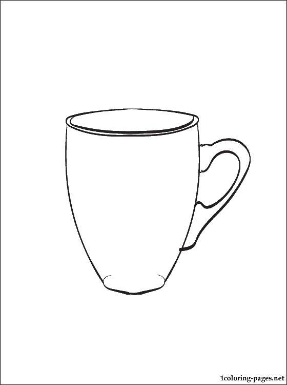 Название: Раскраска Кружечка для чая. Категория: Кухня. Теги: посуда.