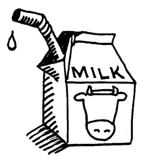 Название: Раскраска Молоко с трубочкой. Категория: Молоко. Теги: еда , повар, кухня.