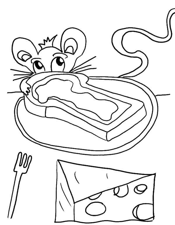 Coloring The mouse thief. Category Cheese. Tags:  the food.