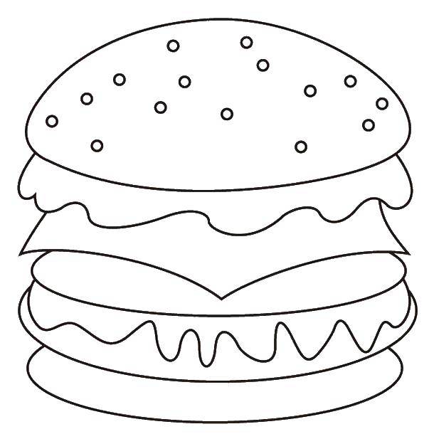 Coloring Huge Burger. Category Hamburger. Tags:  the food.