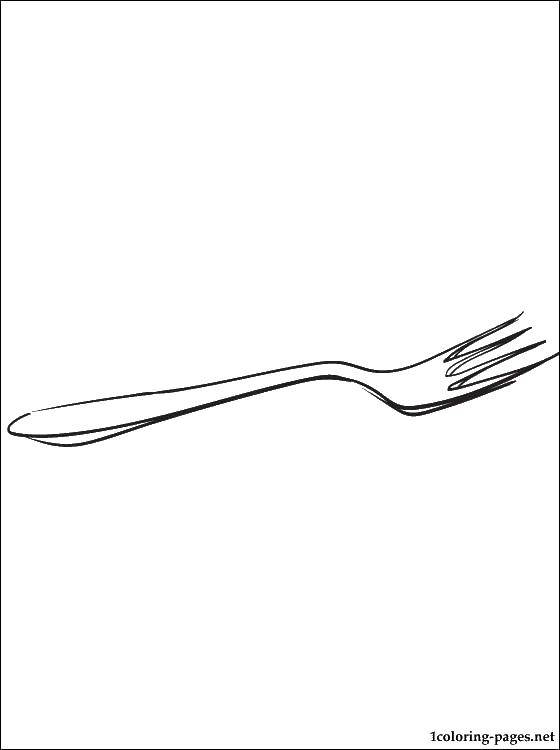 Coloring Sharp fork. Category Kitchen. Tags:  Crockery, Cutlery.