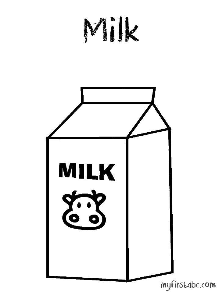 Название: Раскраска Пакет с молоком. Категория: Молоко. Теги: еда.