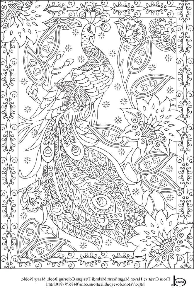 Coloring Peacock in patterns and colors. Category patterns. Tags:  Patterns, flower.