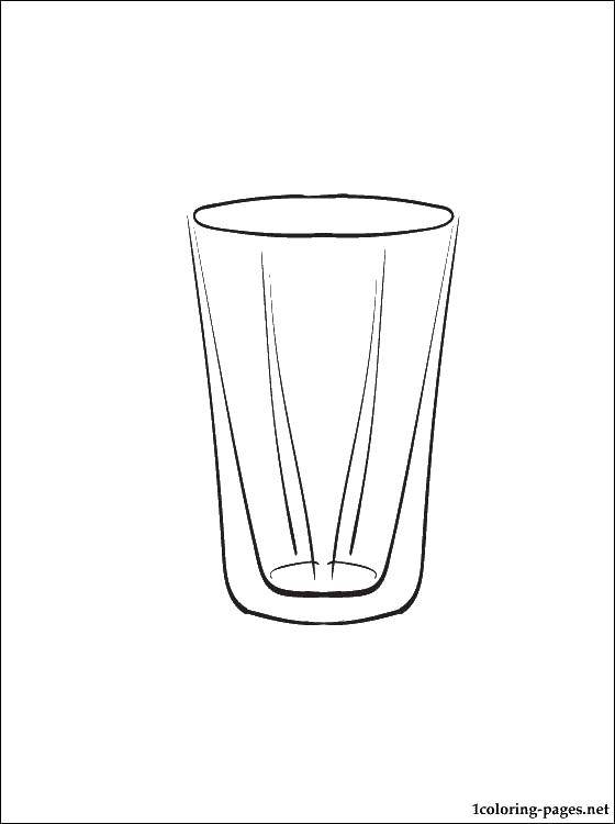 Название: Раскраска Пустой стакан. Категория: посуда. Теги: Посуда, чайник, бокал.