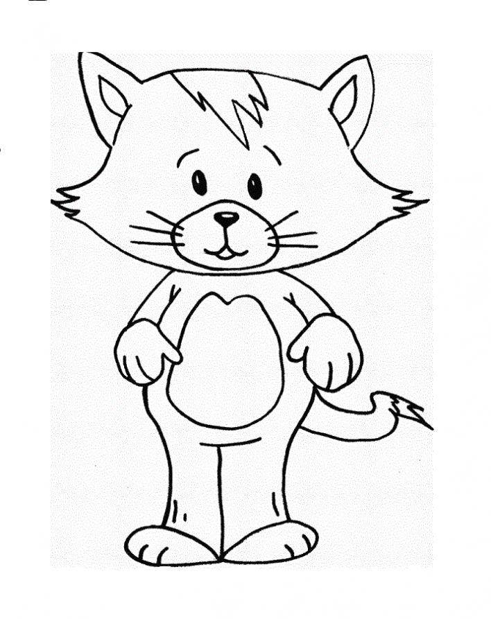 Название: Раскраска Рисунок кота. Категория: домашние животные. Теги: кошка, кот.