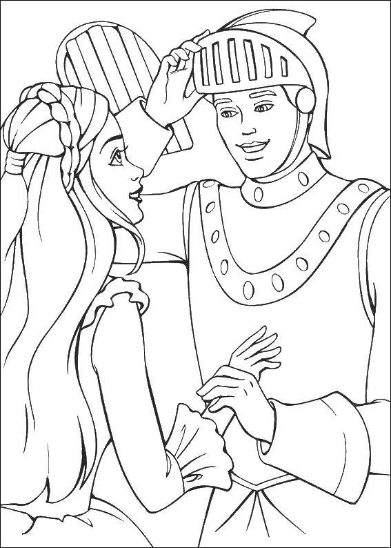 Coloring Knight for Barbie. Category Barbie . Tags:  Barbie , Princess, Prince.