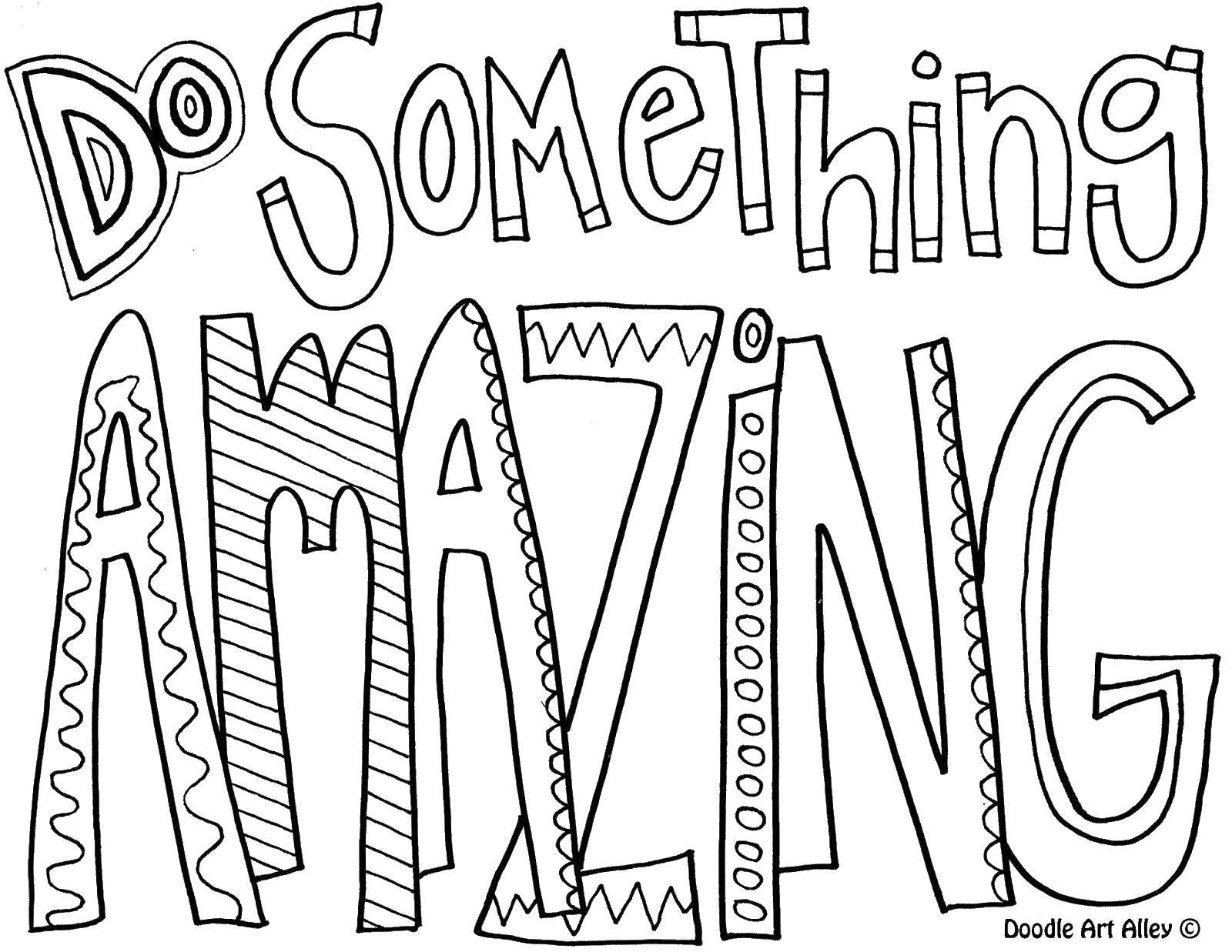 Coloring Do something amazing. Category English. Tags:  language , English, lettering.