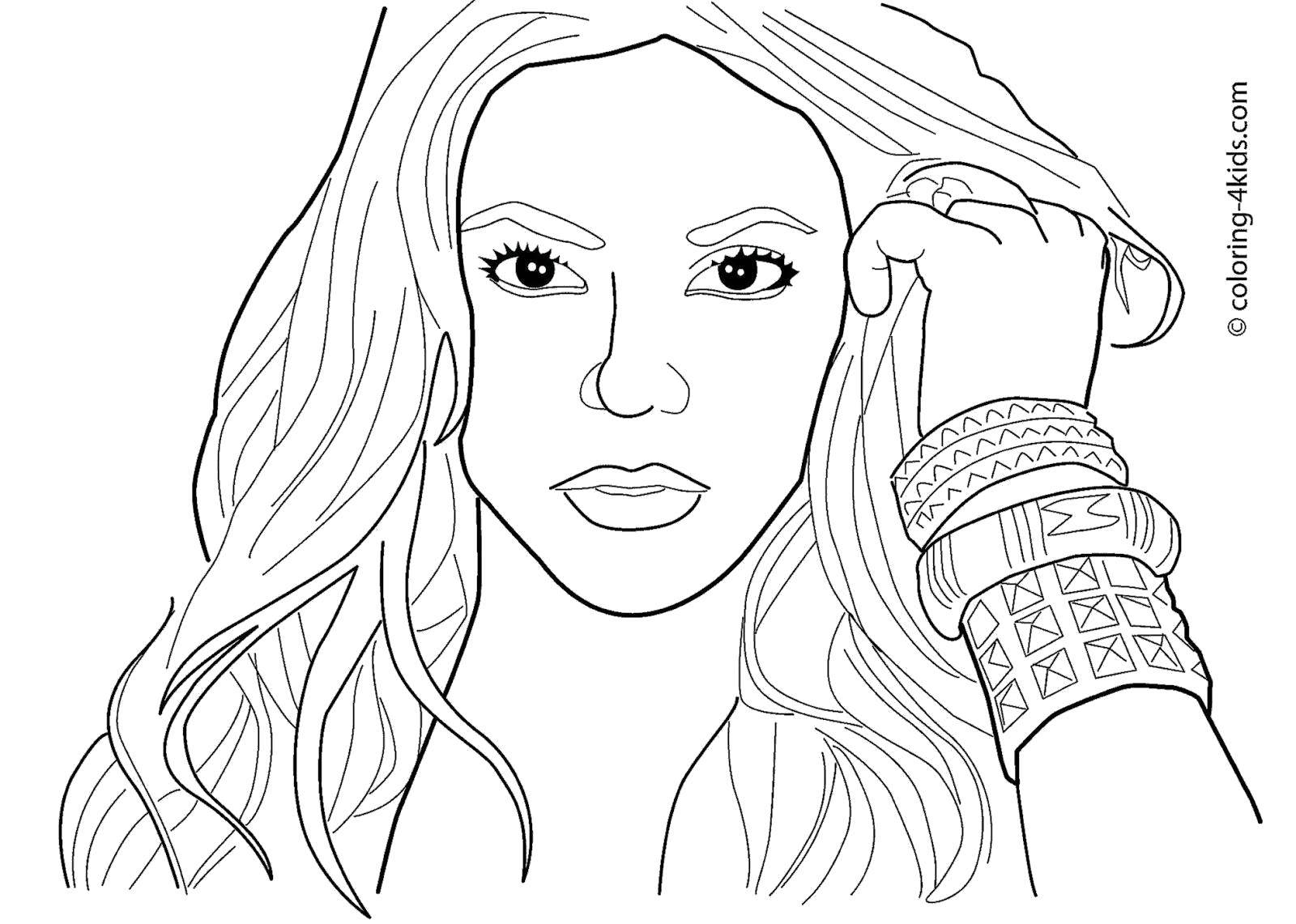 Coloring Shakira. Category coloring. Tags:  Celebrity.
