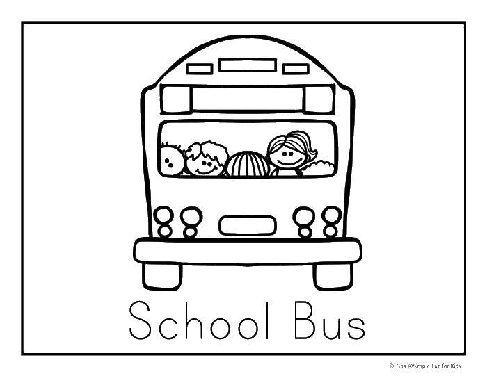 Название: Раскраска Школьный автобус.. Категория: школа. Теги: школа, дети, автобус.