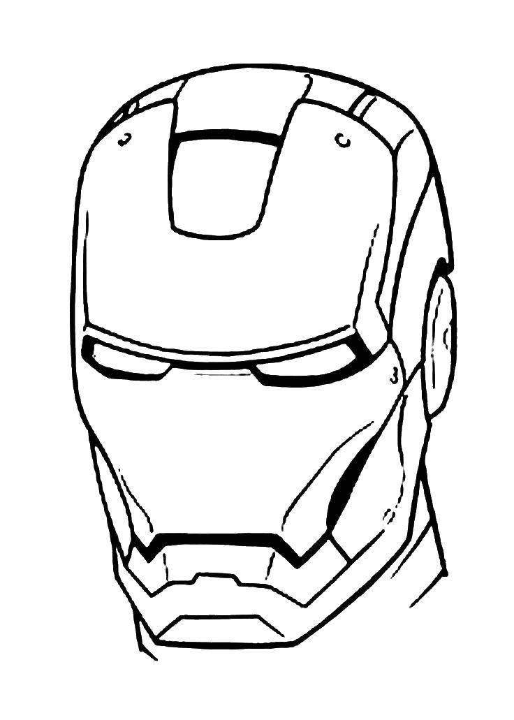 Название: Раскраска Шлем железного человека. Категория: Комиксы. Теги: Комиксы, Железный человек.