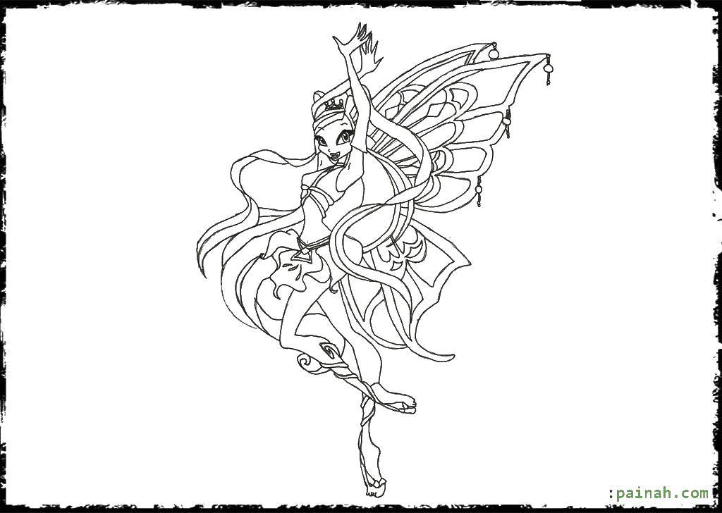 Coloring Slender Stella. Category Winx club. Tags:  Character cartoon, Winx.