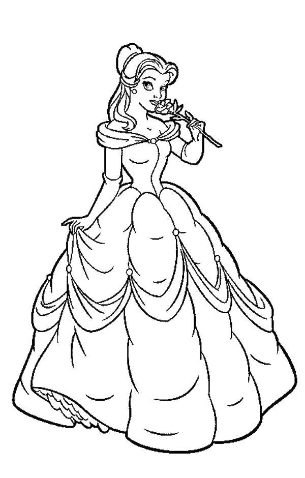 Coloring A flower for Belle. Category beauty and the beast. Tags:  Beauty and the Beast, Disney.