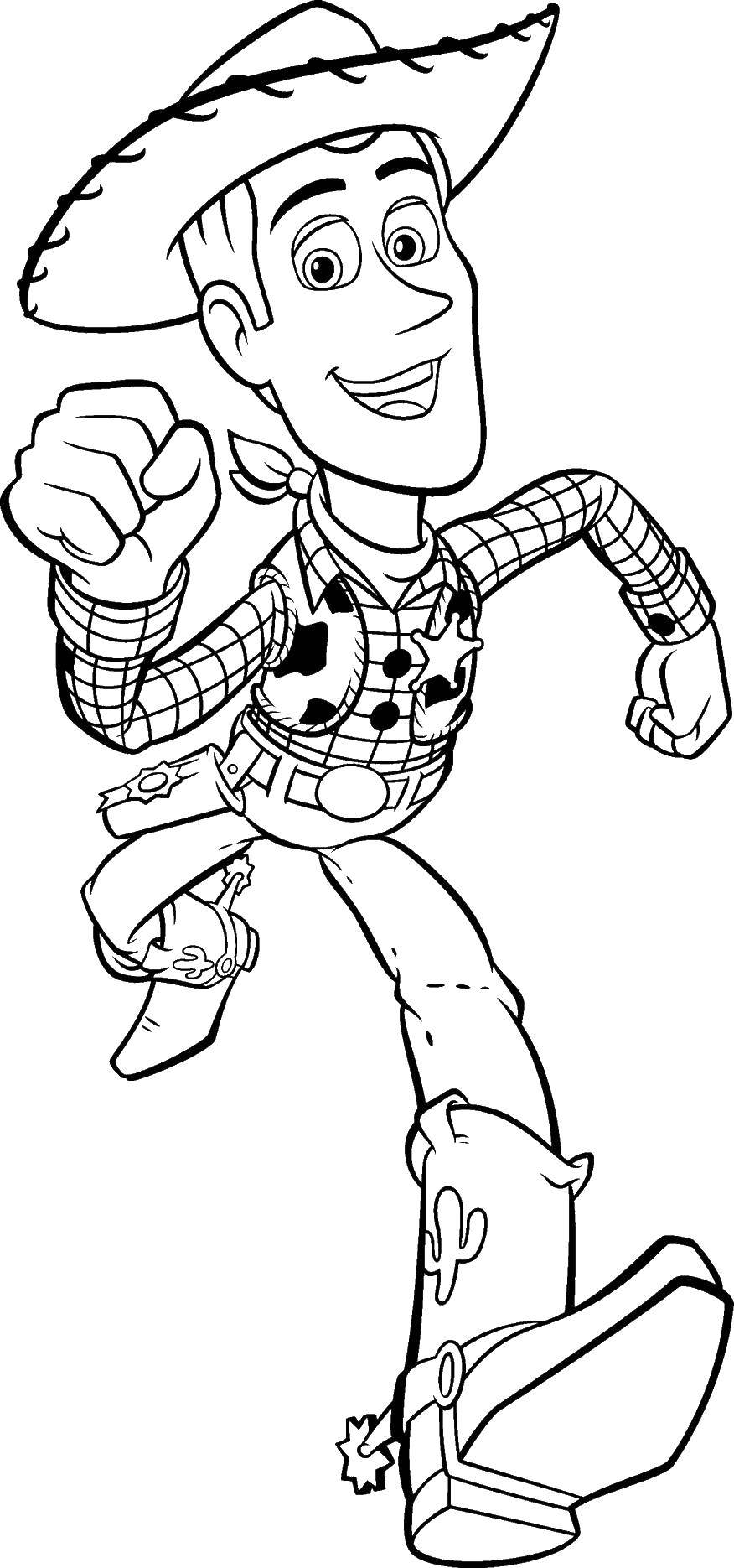 Coloring Woody, the Sheriff. Category coloring. Tags:  Cartoon character, toy Story.