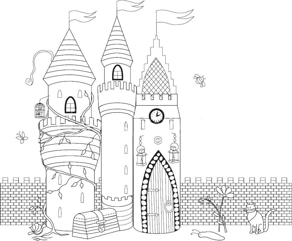 Coloring Castle cat. Category locks . Tags:  Lock.