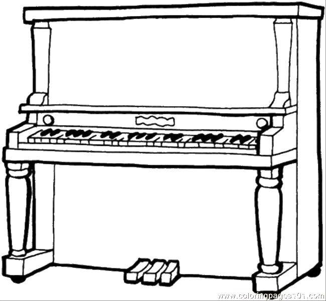 Розмальовки  Піаніно.. Завантажити розмальовку музичні інструменти, піаніно, клавіші.  Роздрукувати ,Піаніно,