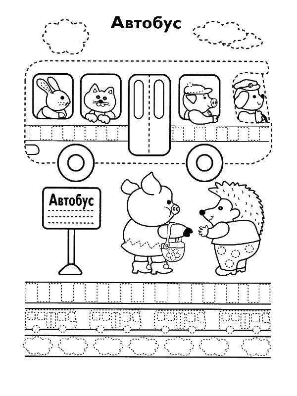 Coloring Bus for Pets. Category tracing. Tags:  recipe.