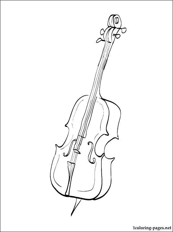 Coloring Wooden violin.. Category Violin. Tags:  Music, instrument, musician, note.