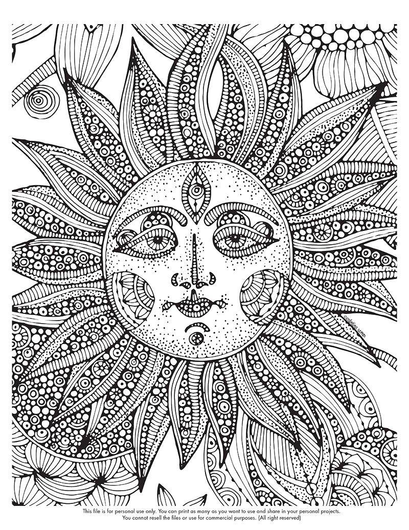 Coloring Ethnic sun. Category patterns. Tags:  Patterns, ethnic.