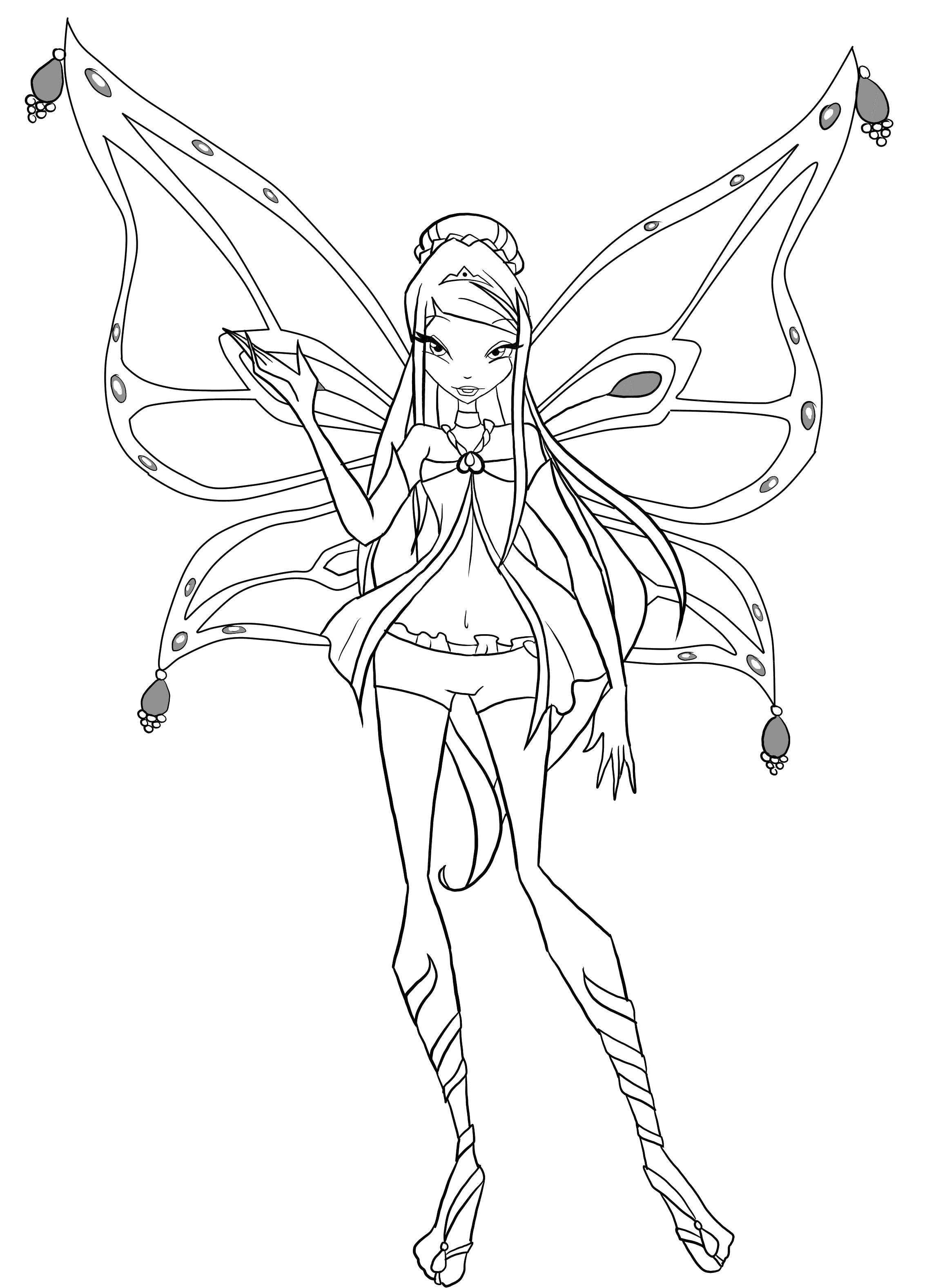 Coloring Fairy of the winx bloom. Category Winx club. Tags:  Character cartoon, Winx.