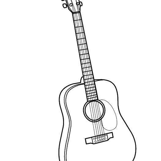 Название: Раскраска Гитара. Категория: гитара. Теги: музыкальные инструменты, гитары.
