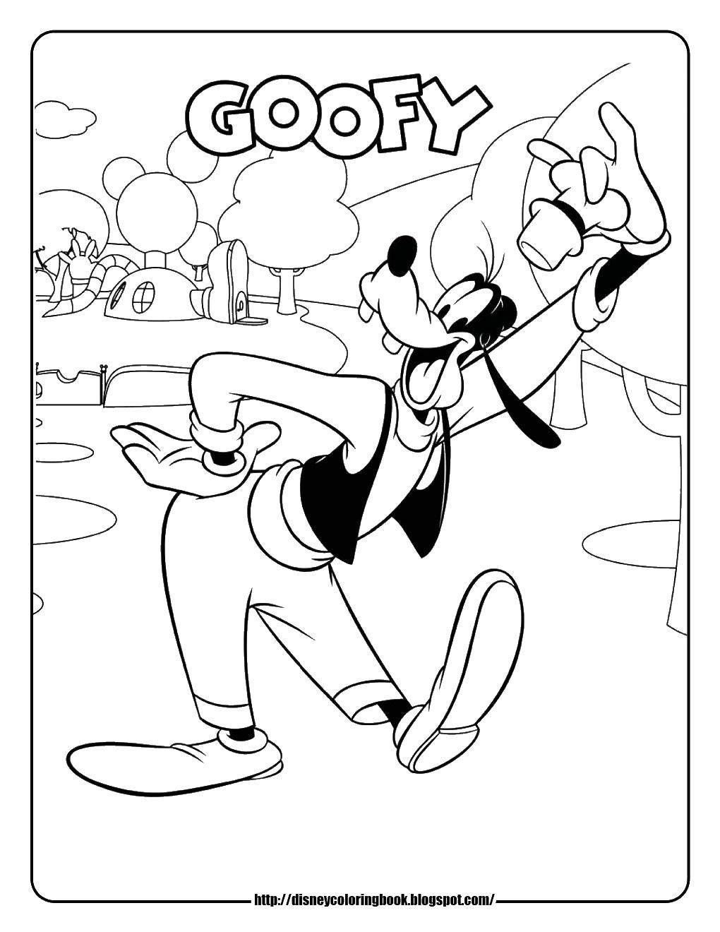 Coloring Goofy. Category cartoons. Tags:  cartoons Disney, goofy.