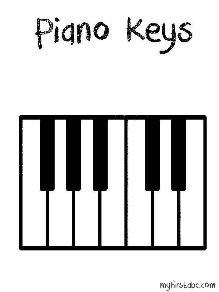 Название: Раскраска Клавиши пианино. Категория: Пианино. Теги: пианино, клавиши, музыкальные инструменты.