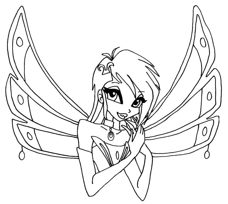 Coloring Beauty tekhna. Category Winx club. Tags:  Character cartoon, Winx.