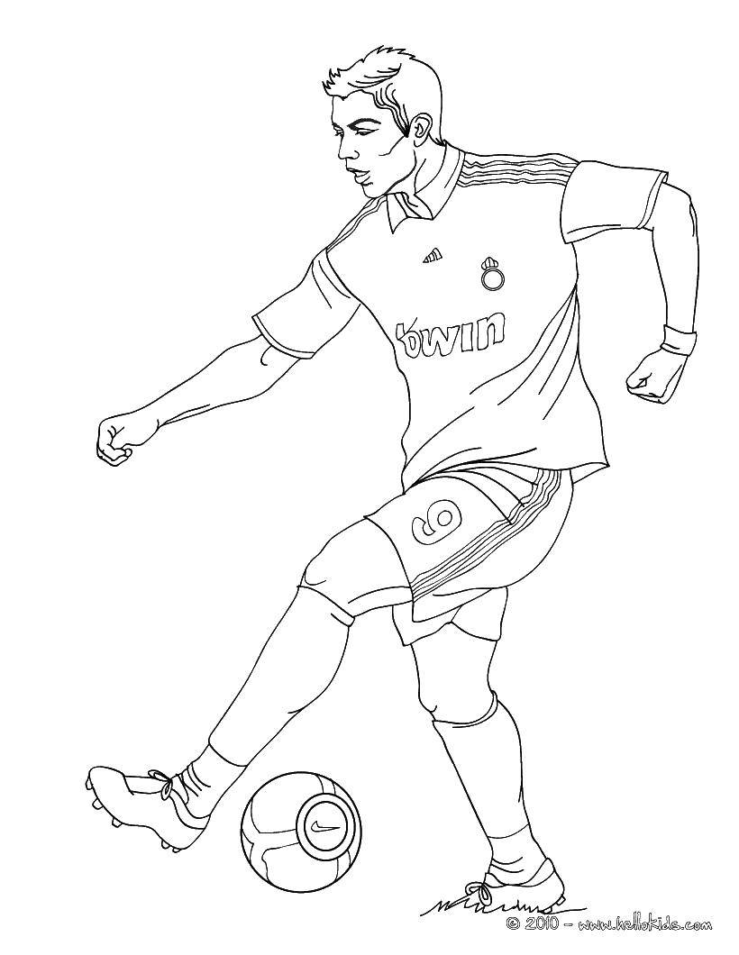 Coloring Cristiano Ronaldo. Category Football. Tags:  Sports, soccer, ball, game.