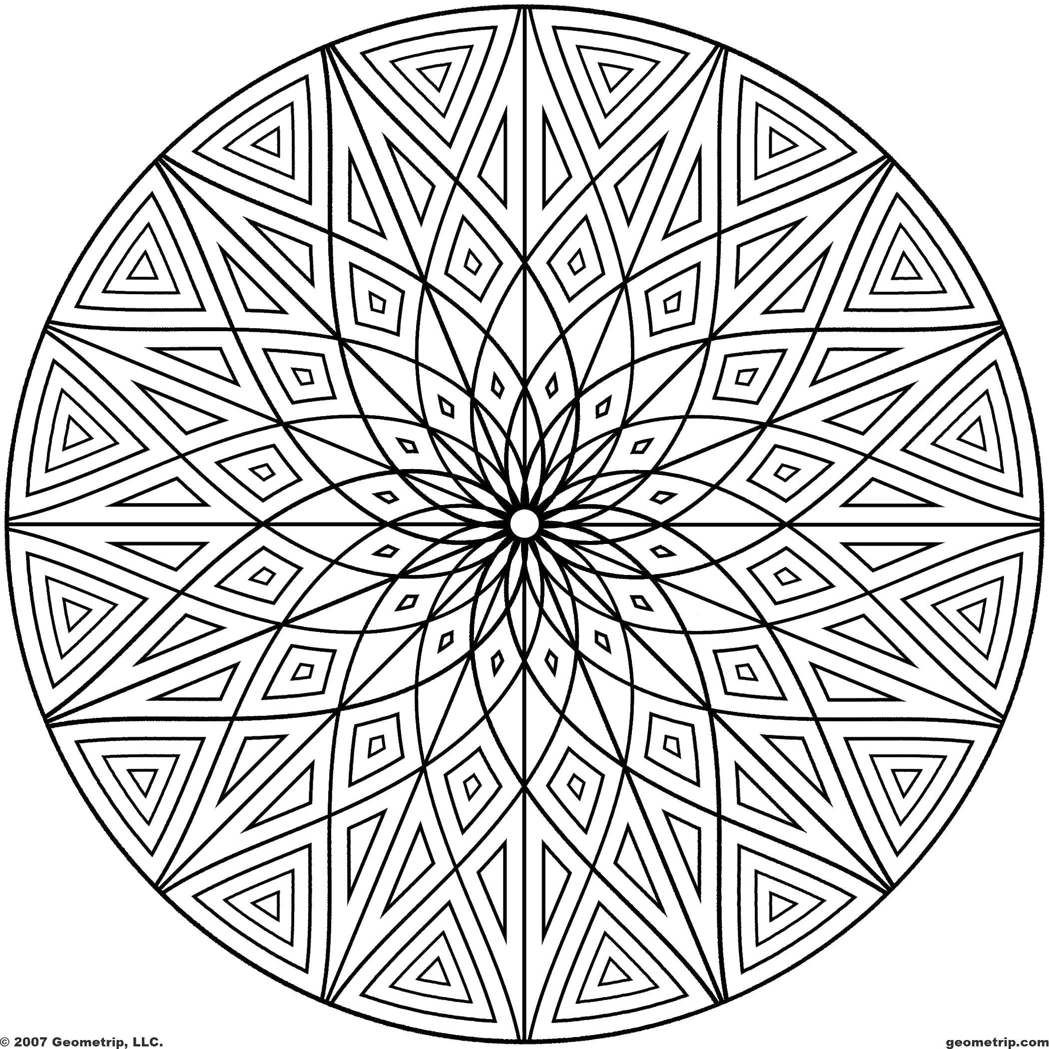 Coloring A circle with patterns inside. Category Sophisticated design. Tags:  Patterns, geometric.