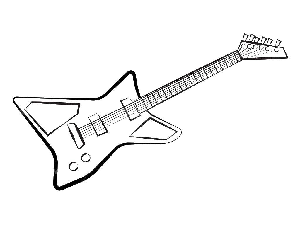 Coloring Cool guitar. Category Electric guitar. Tags:  musical instruments, guitar.