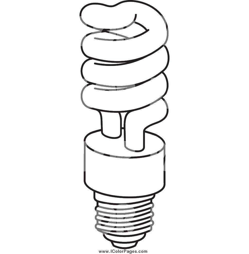 Название: Раскраска Лампочка. Категория: Фонарик. Теги: Лампа, люстра.