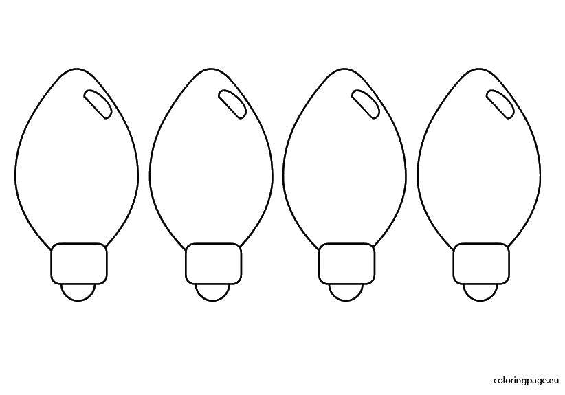 Coloring Light bulbs on a garland. Category Lamp. Tags:  Lamp, chandelier.