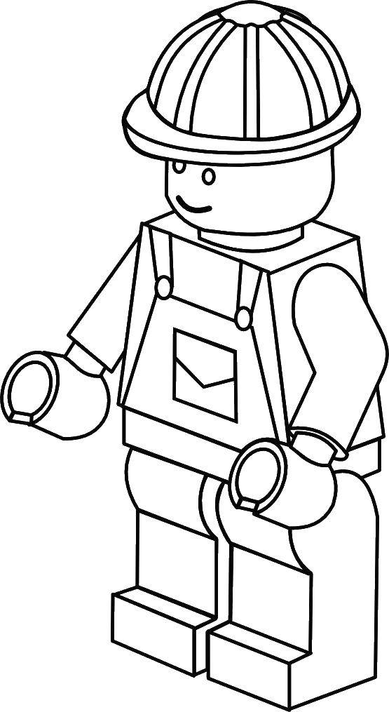 Название: Раскраска Лего строитель. Категория: Лего. Теги: Конструктор, Лего.