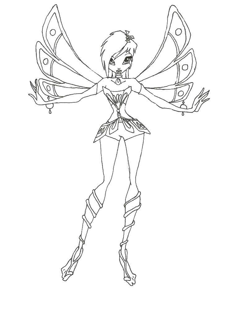 Coloring A fan of technology Tecna. Category Winx club. Tags:  Character cartoon, Winx.