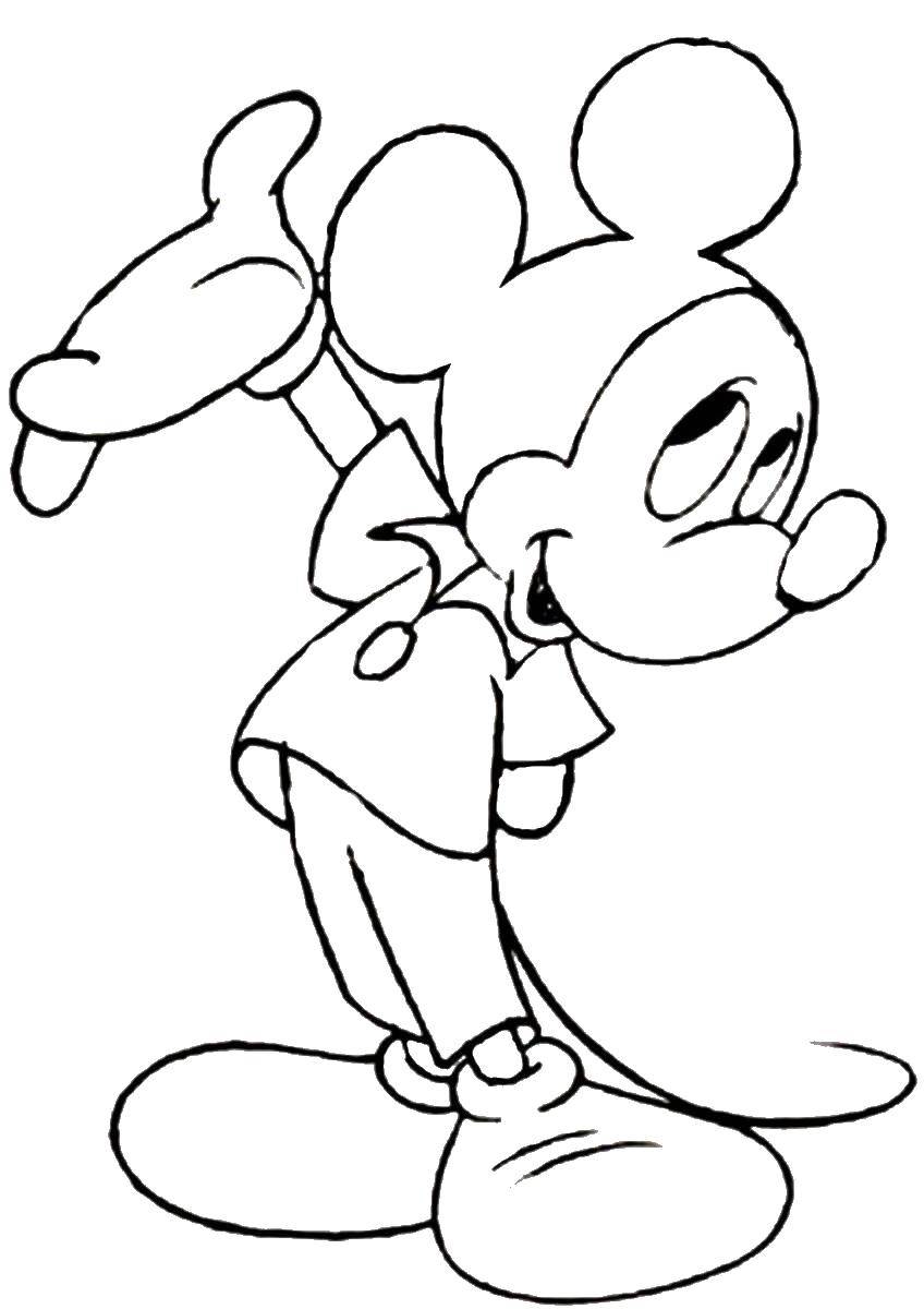 Coloring Mickey mouse cartoon. Category Disney cartoons. Tags:  Disney, Mickey Mouse.