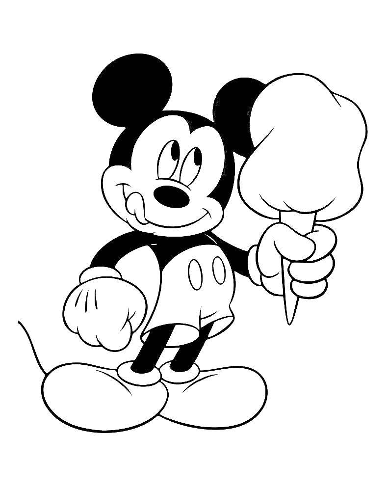 Coloring Mickey with ice cream. Category Mickey mouse. Tags:  Mickey mouse, disney characters, ice cream.