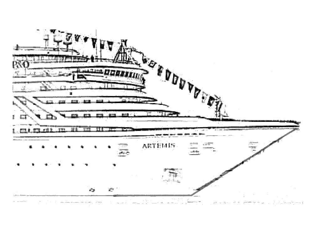 Coloring The nose of the ship. Category The Titanic. Tags:  ships, Titanic, sea.