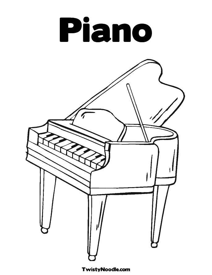 Название: Раскраска Пианино. Категория: Пианино. Теги: пианино, музыка, клавиши.