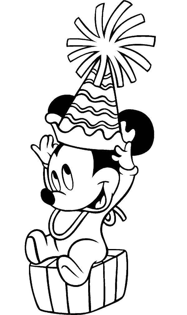 Coloring A holiday for baby Mickey. Category Cartoon character. Tags:  Disney, Mickey Mouse.