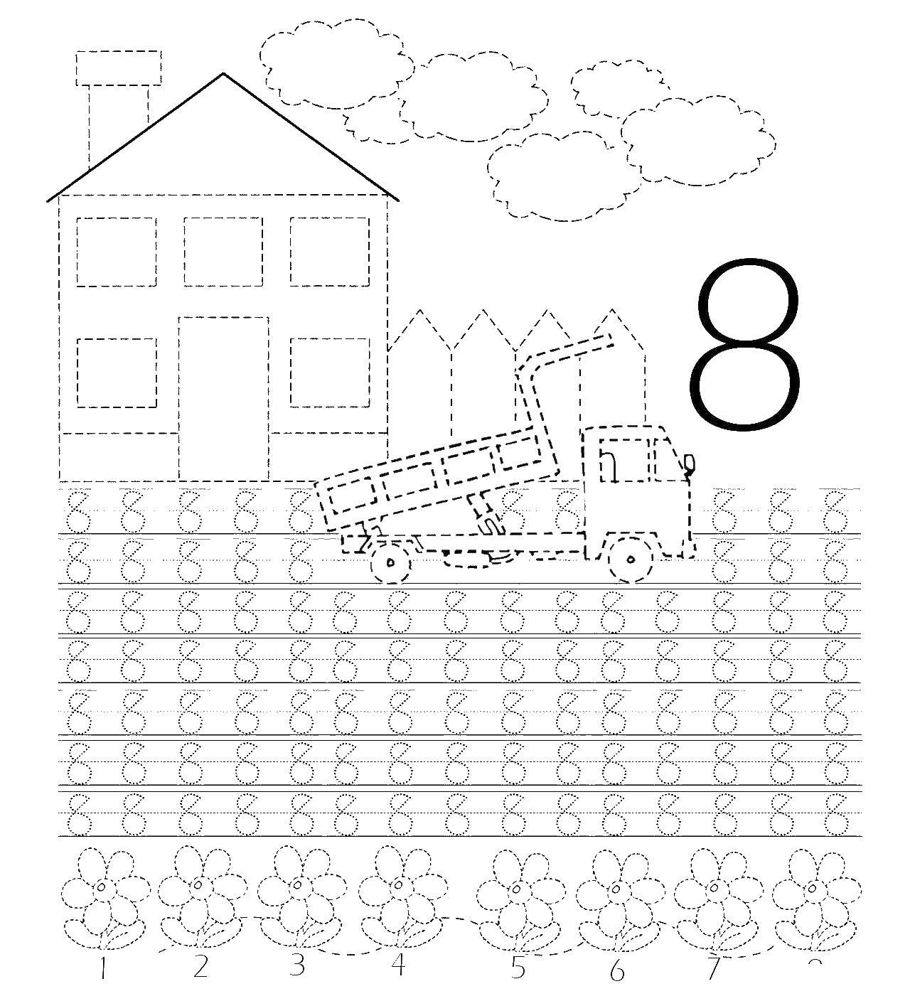 Coloring Recipe number 8. Category tracing. Tags:  recipe, 8.